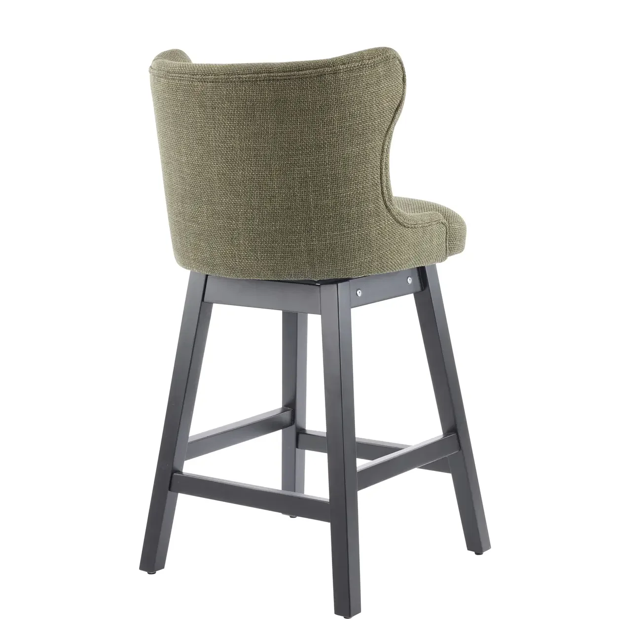 Set Of 2 Bar Height Mid-century Modern Upholstered Bar Stools