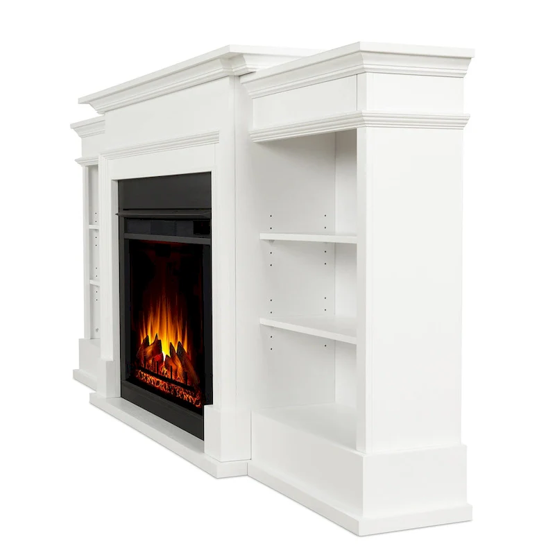 Ashton 93 Grand Media Electric Fireplace in White by Real Flame