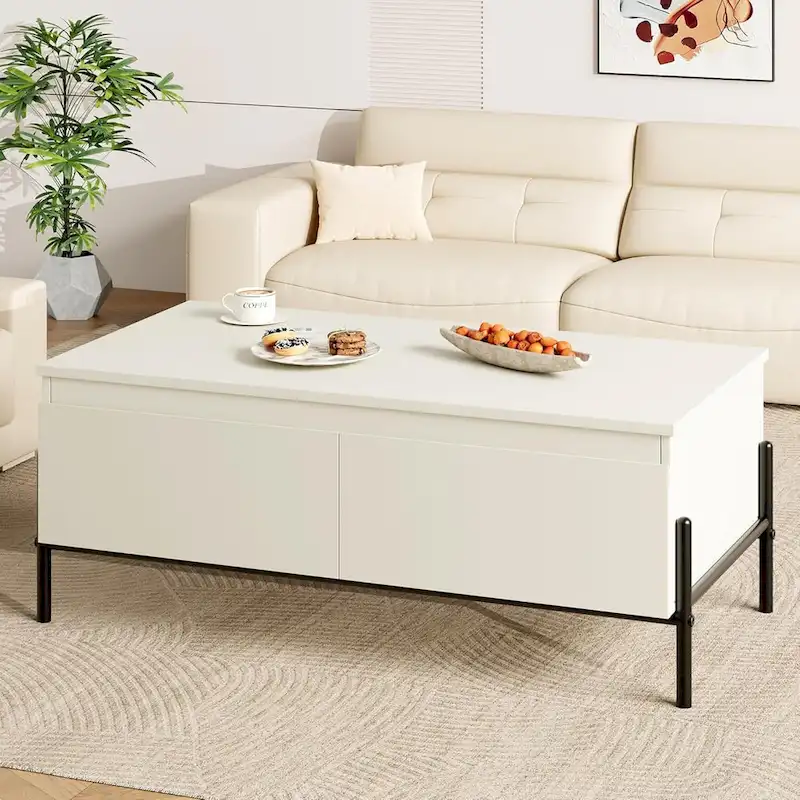Coffee Table White Center Table Modern Living Room Table