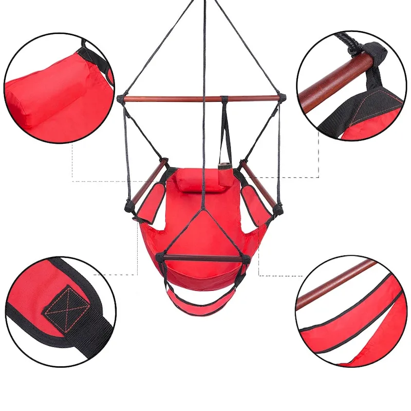 Well-equipped S-shaped Hook S-hook Cacolet Green Hanging Seat Hammock Chairs