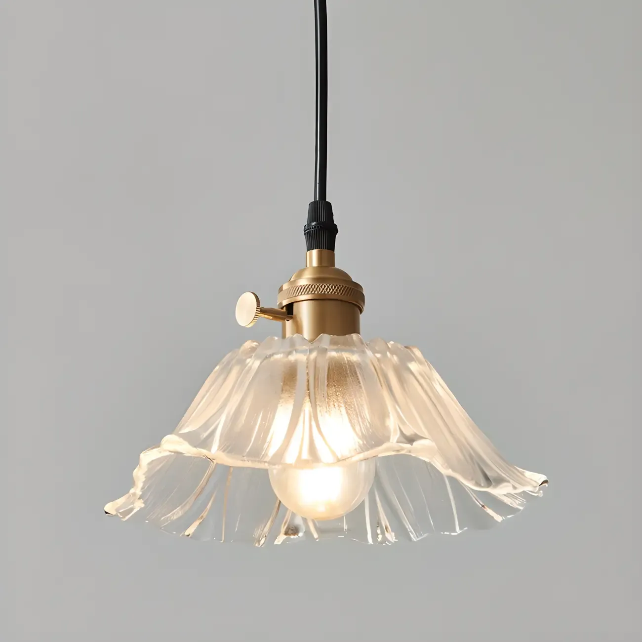 Modern Mini Clear Glass Flower Kitchen Pendant Lighting