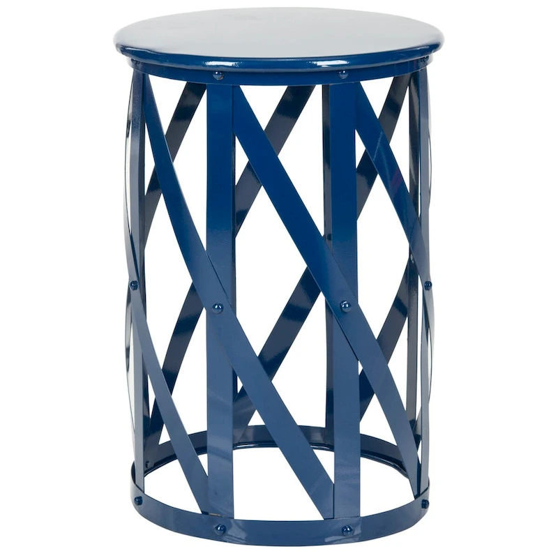 SAFAVIEH Soultana Grey Lattice Iron Stool - 14 x 14 x 20.7 - 14Wx14Dx20H