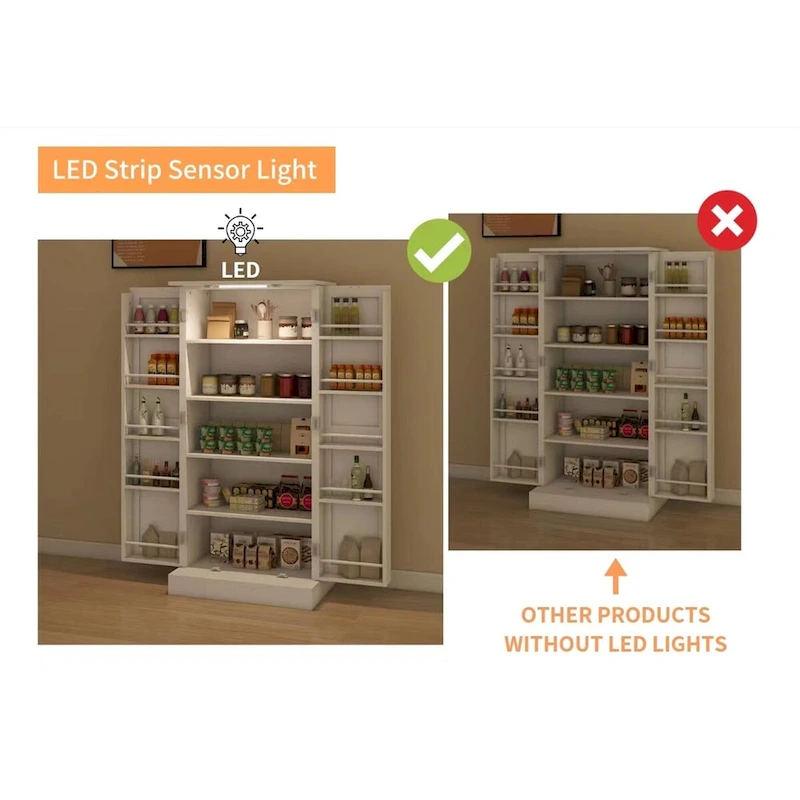 LED Kitchen Pantry Cabinet