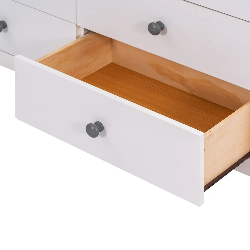 Kids Bedroom Wooden Storage Dresser with 6 Storage Drawers