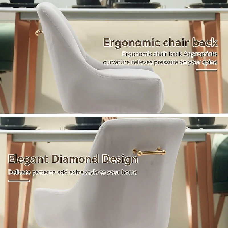 Tufted Velvet Upholstered Dining Chair Set of 2