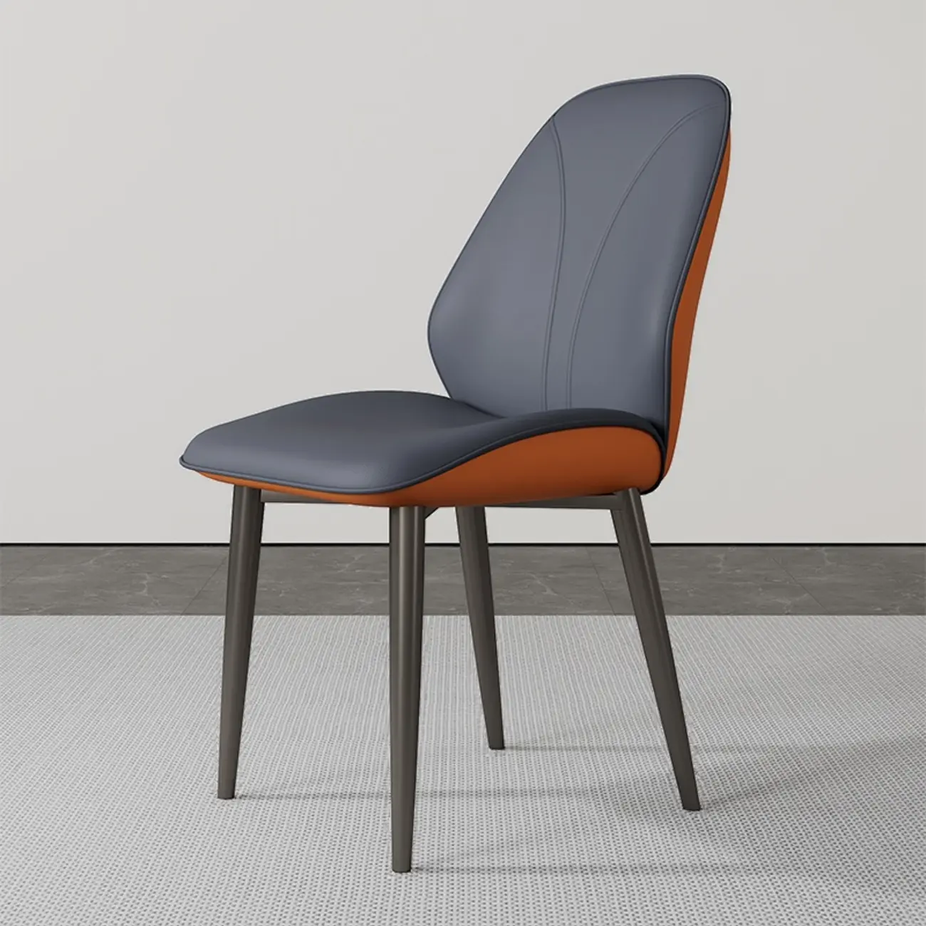 Modern Upholstered Faux Leather Armless Dining Chair