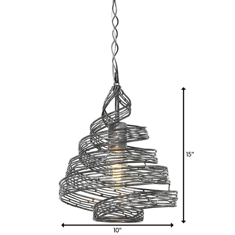 Flow Hand-Crafted Recycled Steel 1-Light Mini Pendant