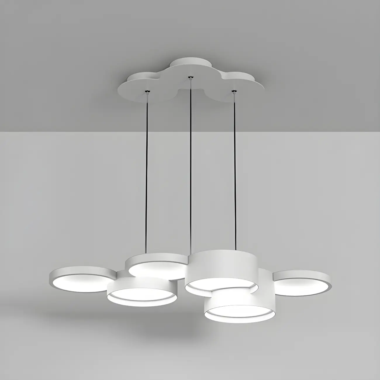 8-Light Modern White LED Island Pendant Light for Kitchen