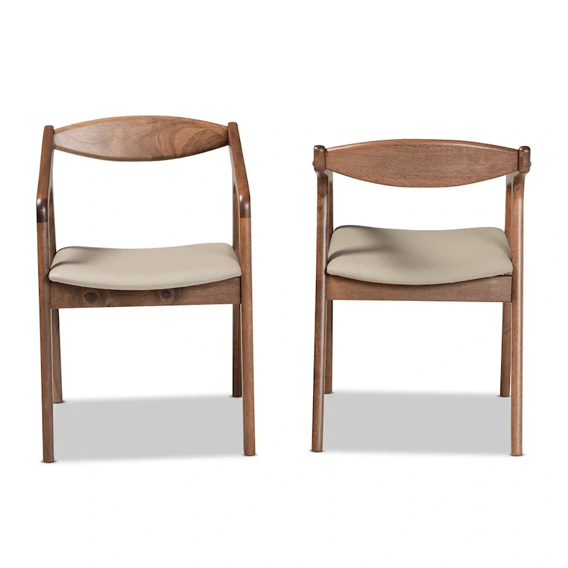Harland Mid-Century Modern 2-Piece Dining Chair Set