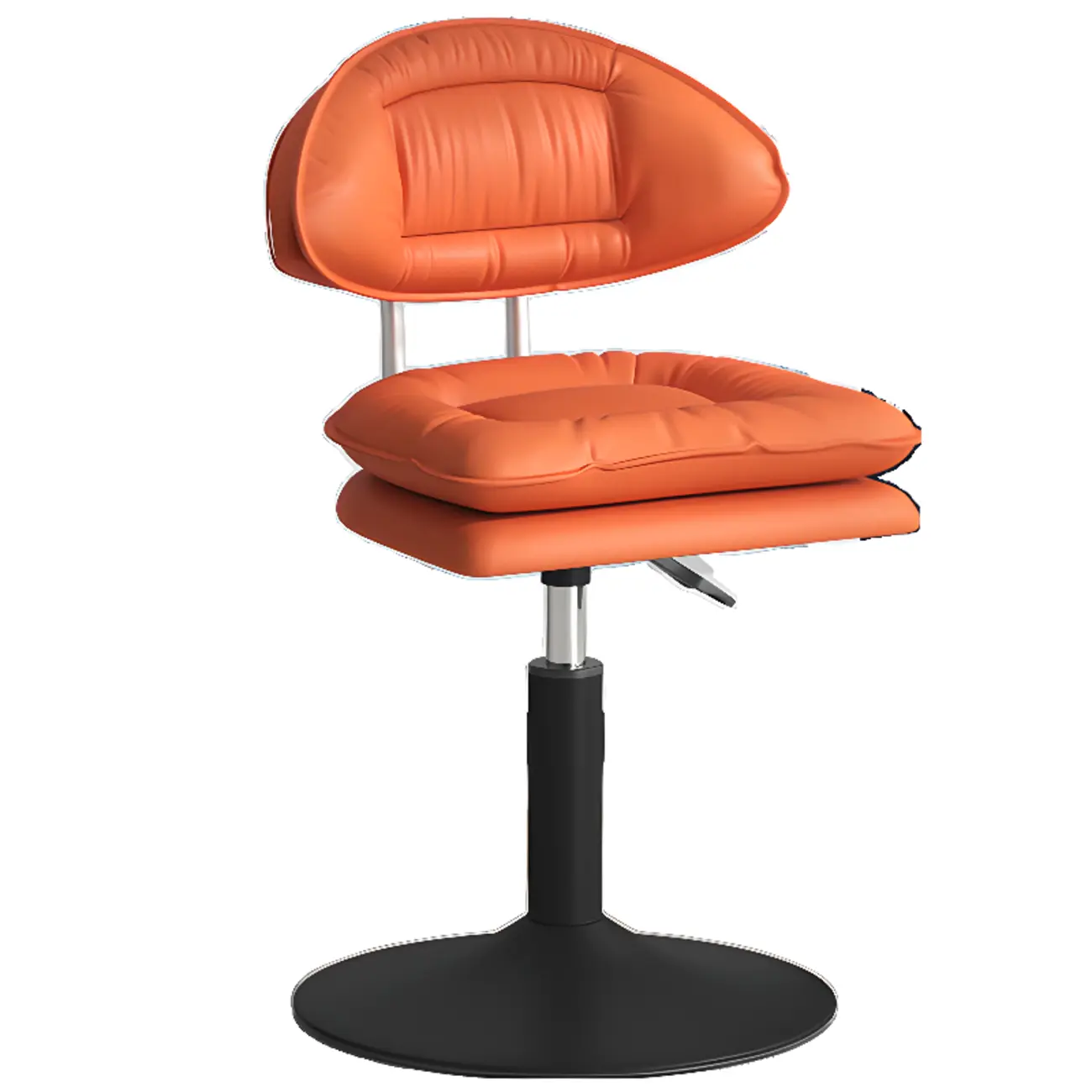 Modern Low Back Bar Chair Adjustable Swivel PU Leather