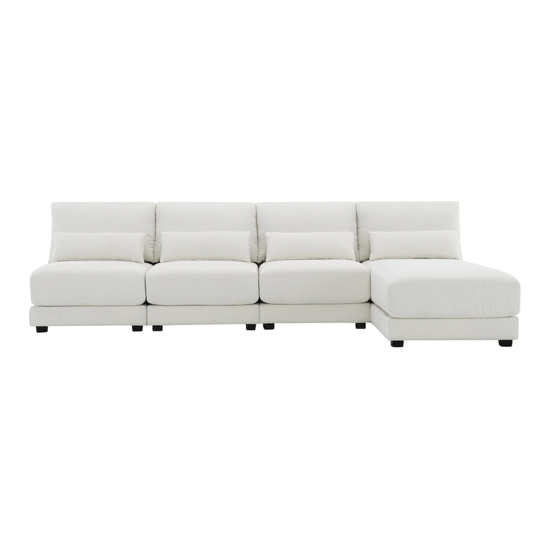 Convertible L-shaped Couch,Wide Seat Sectional Sofa wReversible Chaise