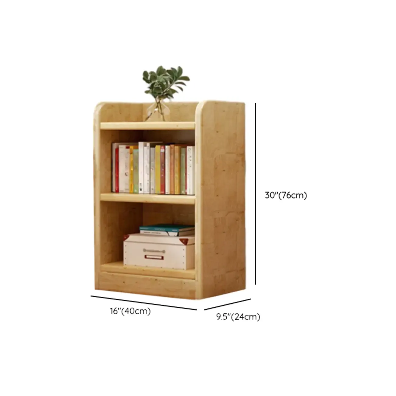 Rustic Vertical 5-Tier Closed Back Wooden Bookshelf