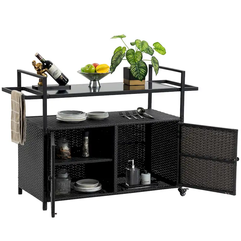 Patio Wine Serving Cart