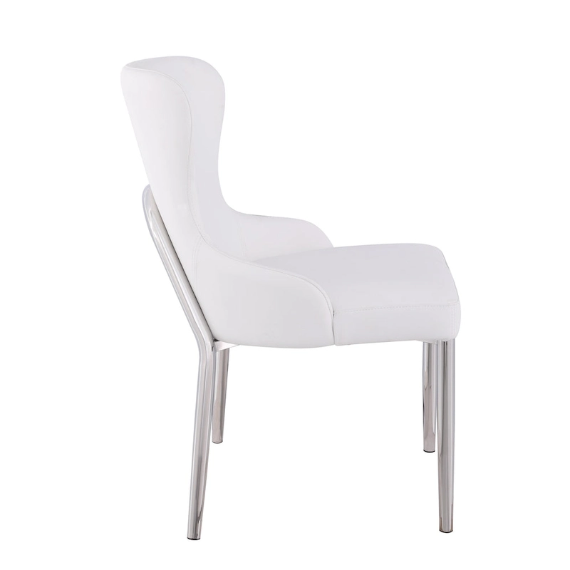 Somette Ema White Wing Back Side Chair (Set of 2)
