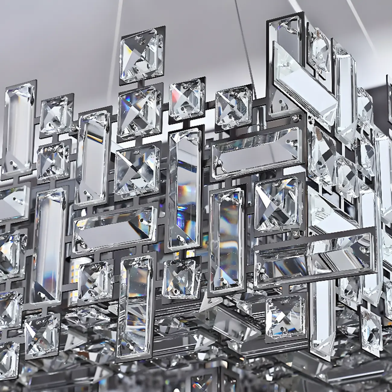 Modern Crystal Kitchen Island Pendant Light 3-Gear Dimming LED