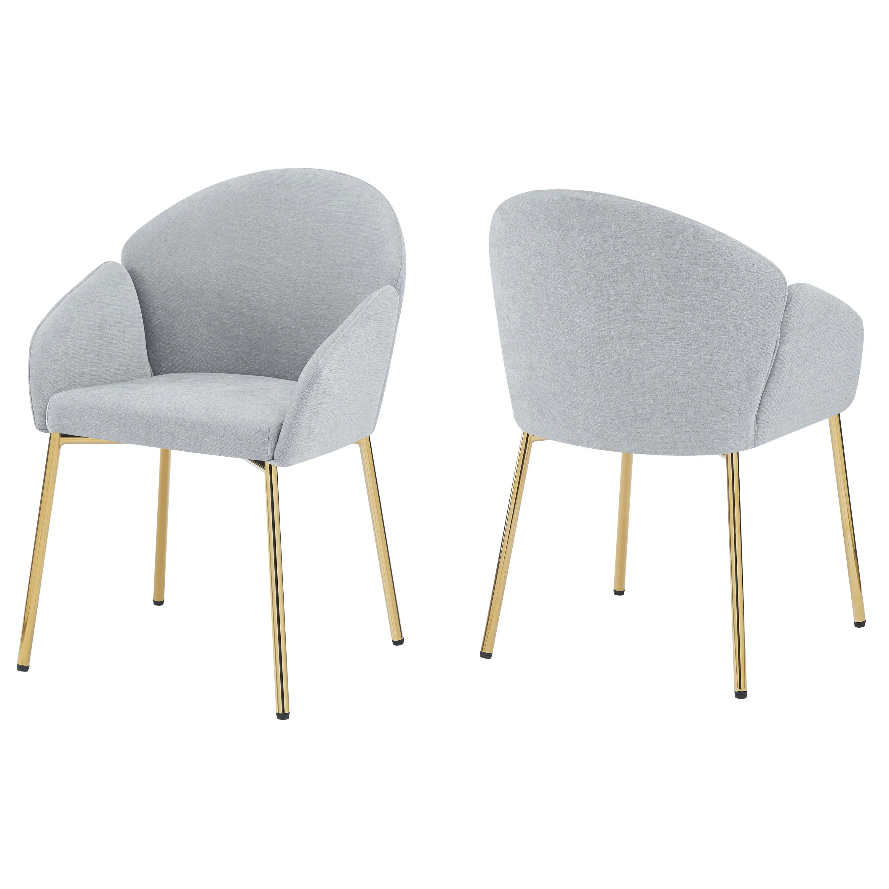 Luxury Polyester Round Back Dining Chairs, (Set of 2)