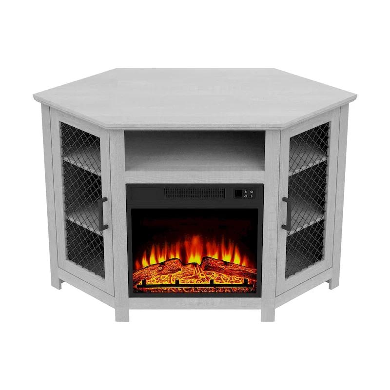 44.8 TV Stand Console with 18 Electric Fireplace and Shelves - N/A