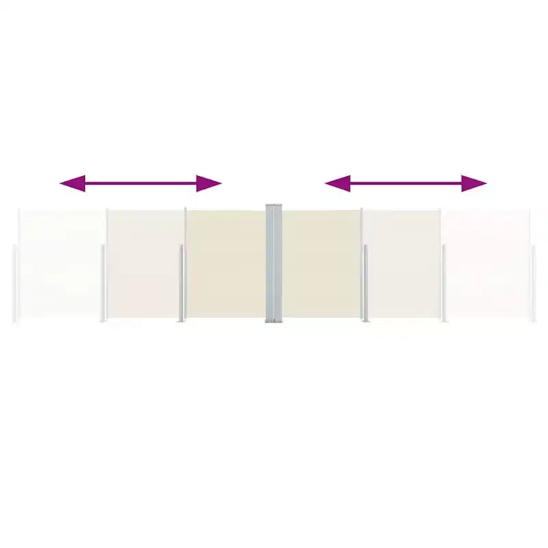 vidaXL Side Awning Cream Polyester with PU coating, Steel, Aluminum