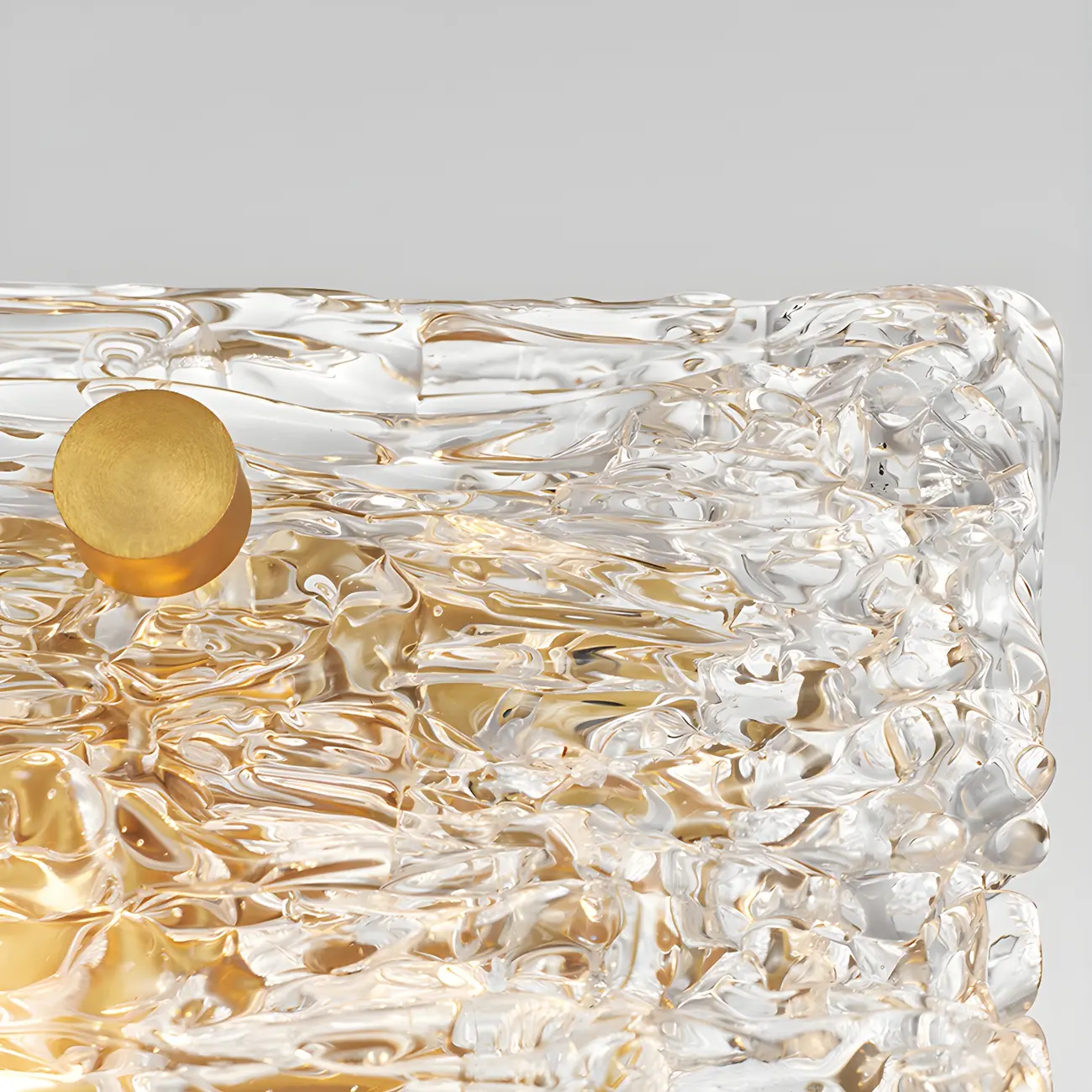 Rectangle Large Gold Glass Island Pendant Light