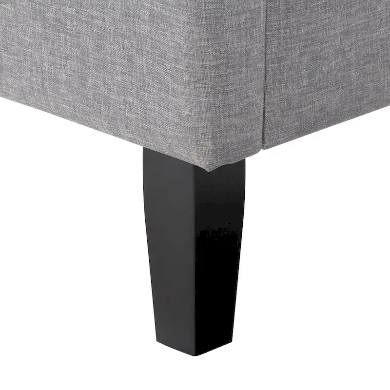 Bellevue Upholstered Tufted Panel Bed King – Solid Wood Legs, No Box Spring Needed