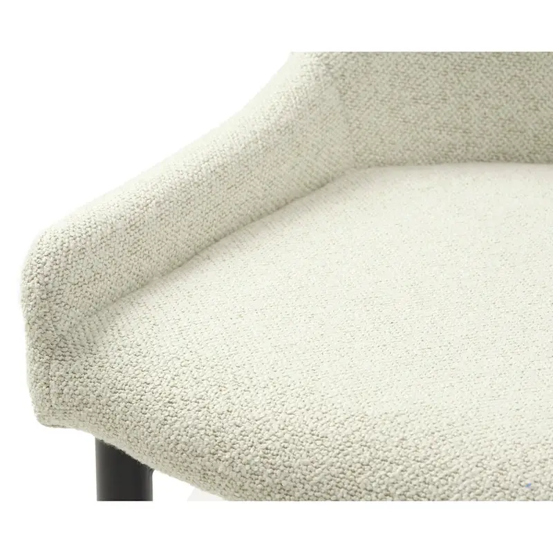 Rye Studio Boucle Dining Chairs with Black Steel Legs, Set of 2