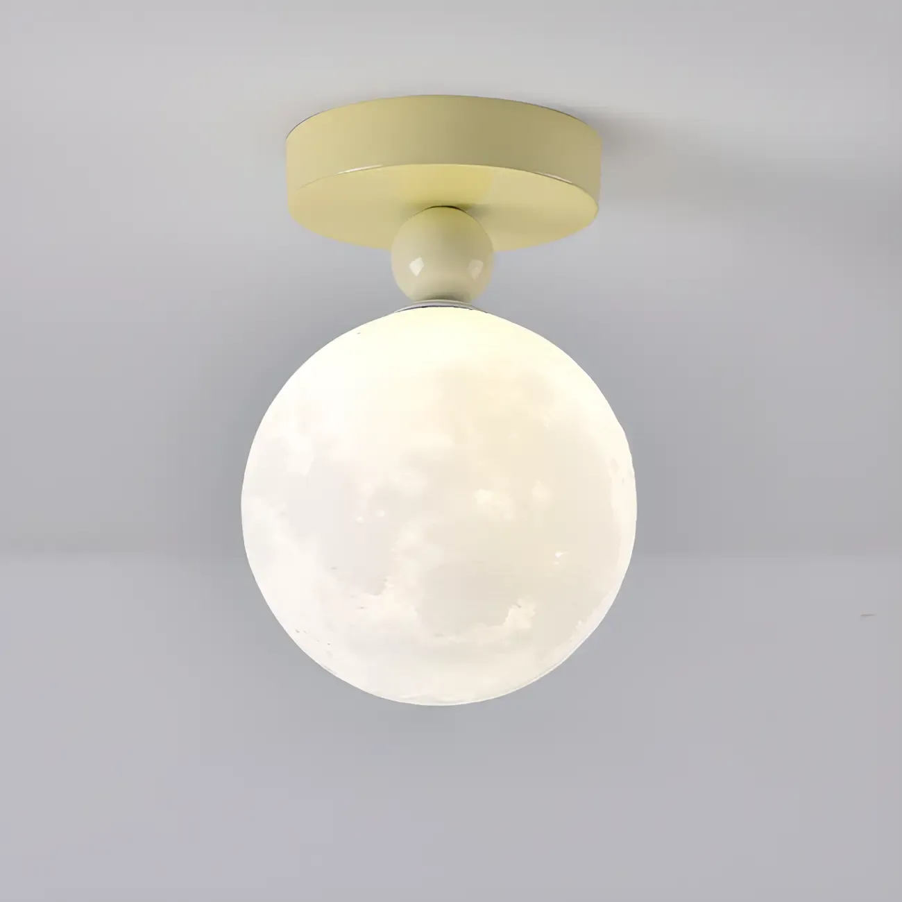 Stylish Pumpkin Semi Flush Ceiling Light with Resin Shade