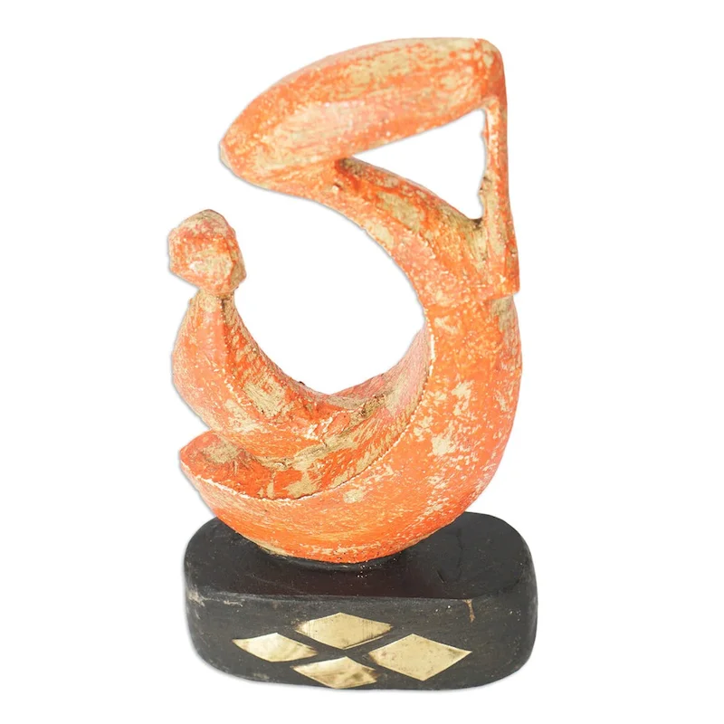 Novica Handmade Tender Bond Wood Sculpture