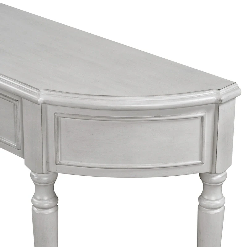 Nestfair Retro Wooden Console Table with Open Shelf Two Drawers