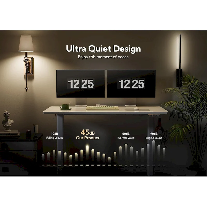 Claiks Glass Standing Desk, White Standing Desk Adjustable Height