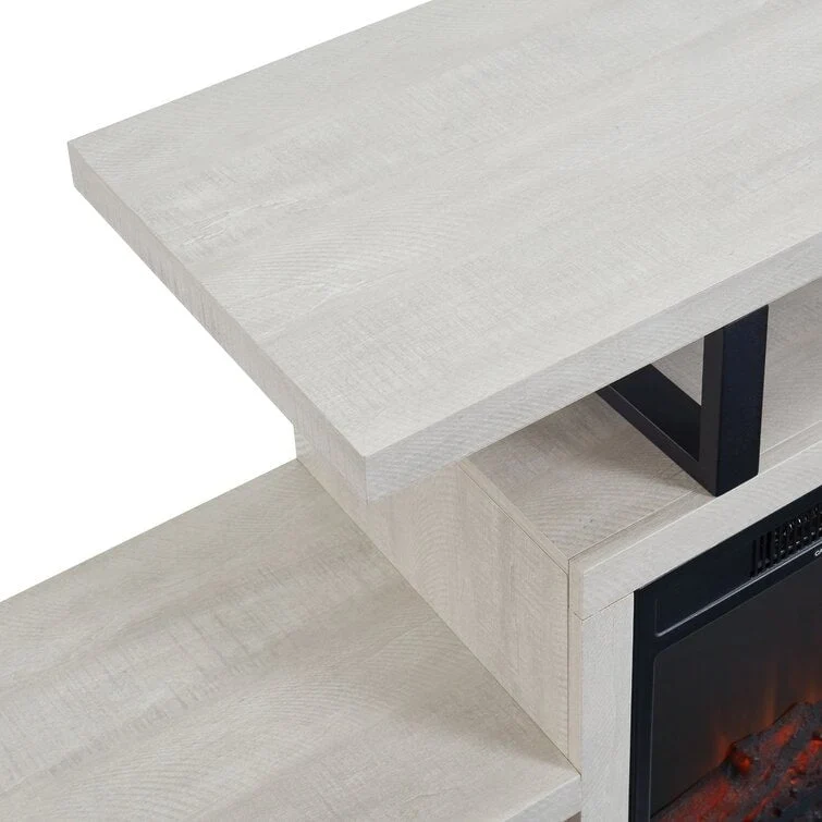 Wood TV Stand Classic Entertainment Center Media Console up to 55 with Electric Fireplace