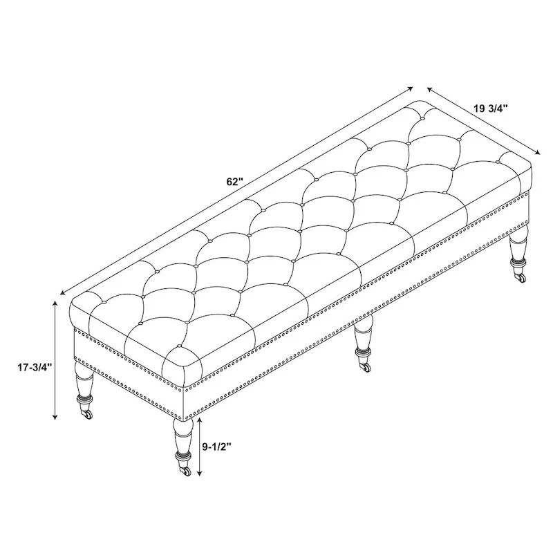 Copper Grove Pereiaslav 62-inch Tufted Light Blue Bench