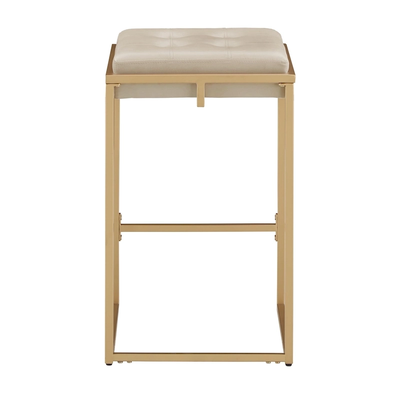 Perdita Gold Finish Velvet Button Tufted Bar Stools (Set of 2) by iNSPIRE Q Bold