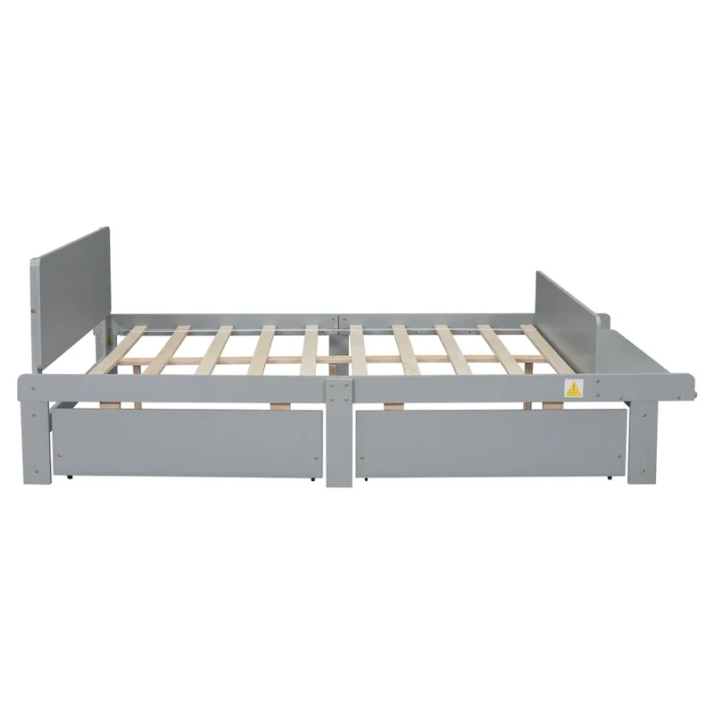 Full Bed with Footboard Bench,2 drawers