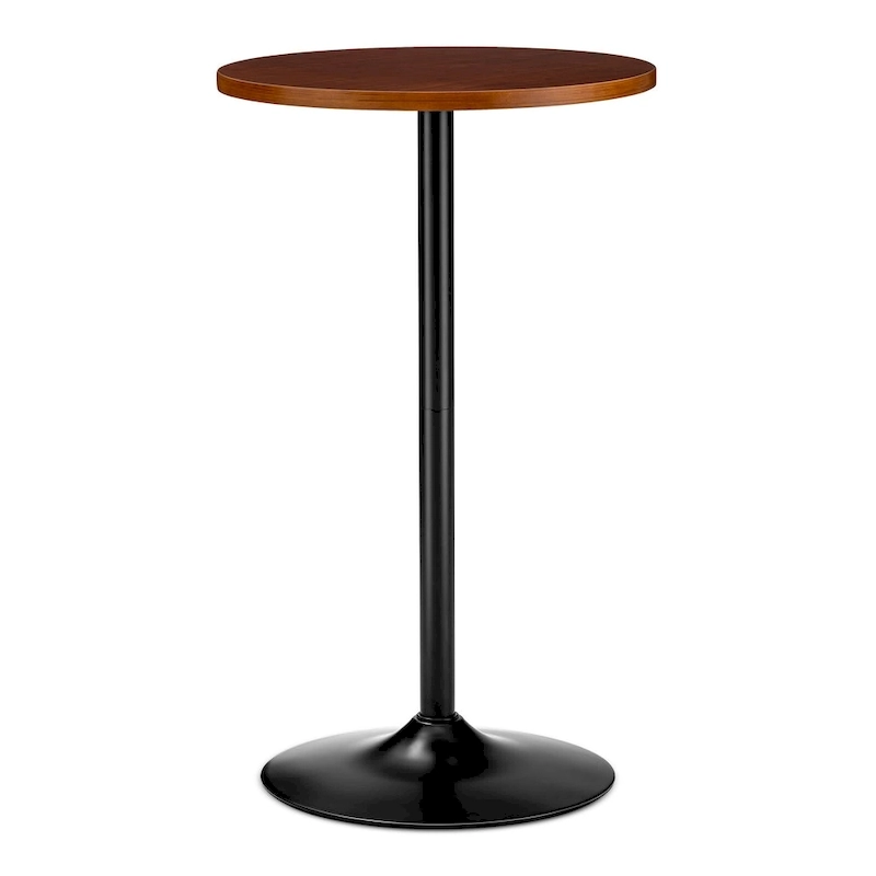 Glitzhome 39.5 H Modern Bistro Walnut Top Round Pub Bar Table