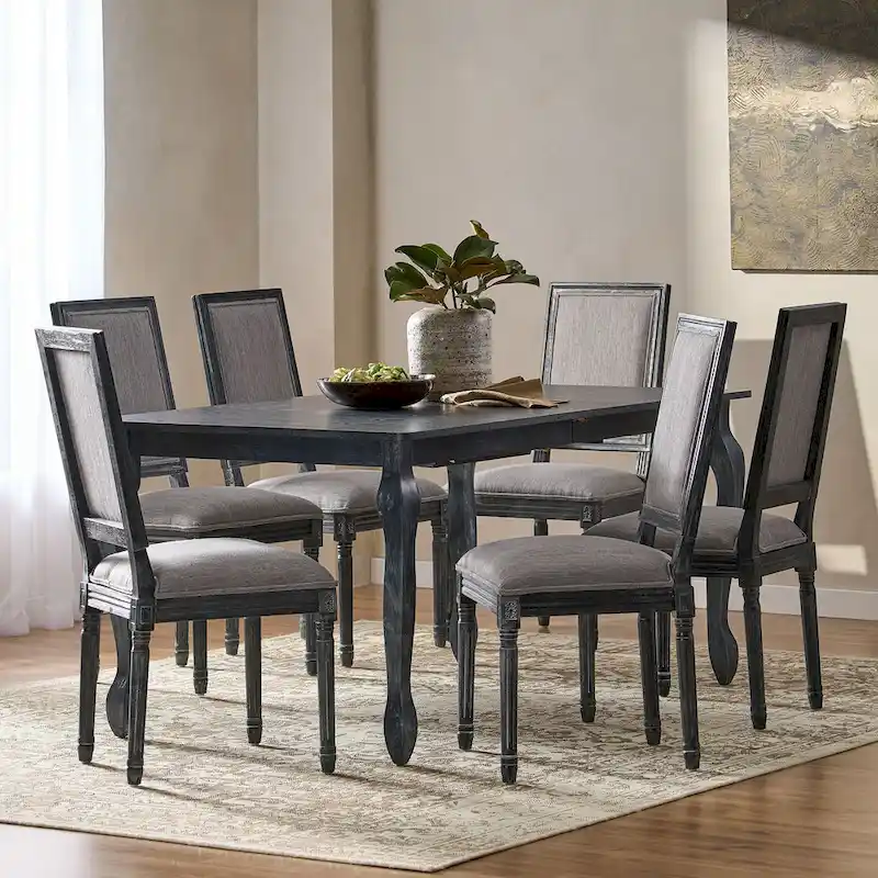 Regan Upholstered Expandable 7 Piece Dining Set by Christopher Knight Home