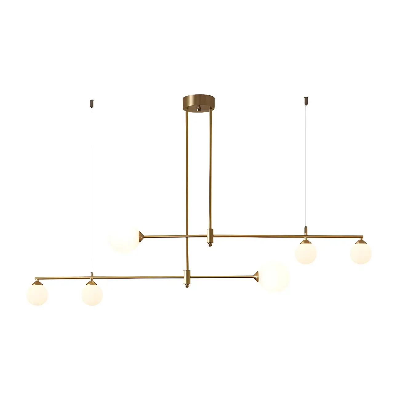 Modern Gold Globe Adjustable Island Pendant Light