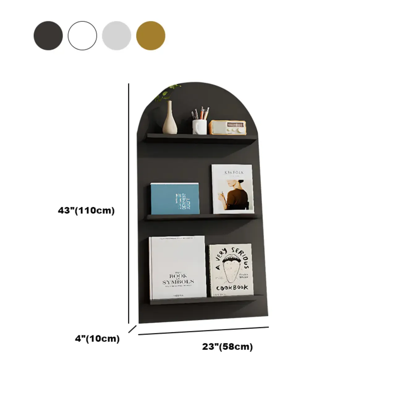 Scandinavian Solid Wood 4-Tier Ladder Bookcase