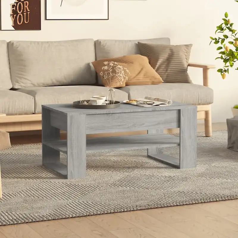 vidaXL Coffee Table multicolor 40.2x21.7x17.7 Engineered Wood