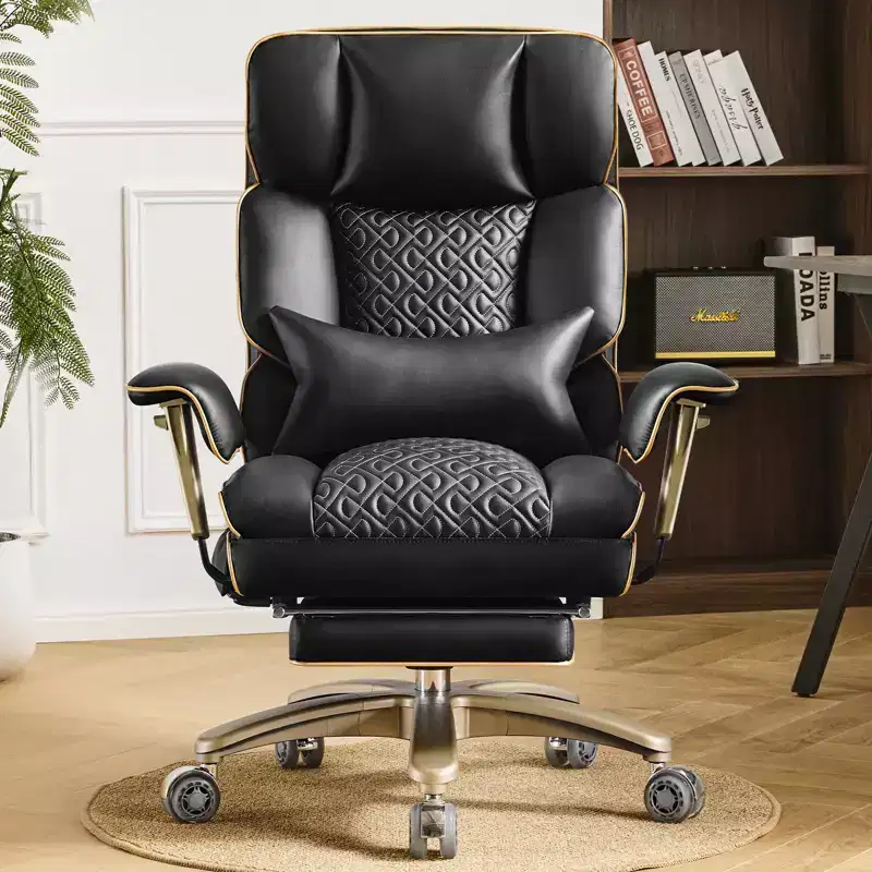 Furniliving Modern Big Tall Executive Office Chair Pu Leather Office Desk Chair With Footrest