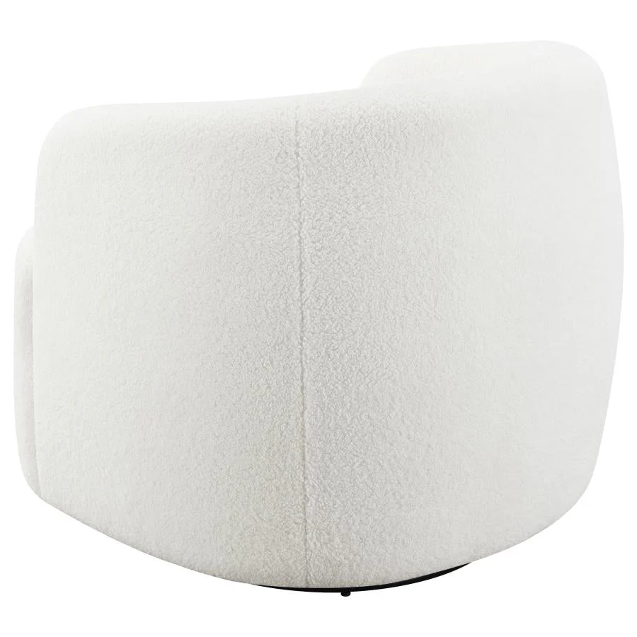 Faux Sheep Skin Swivel Accent Chair