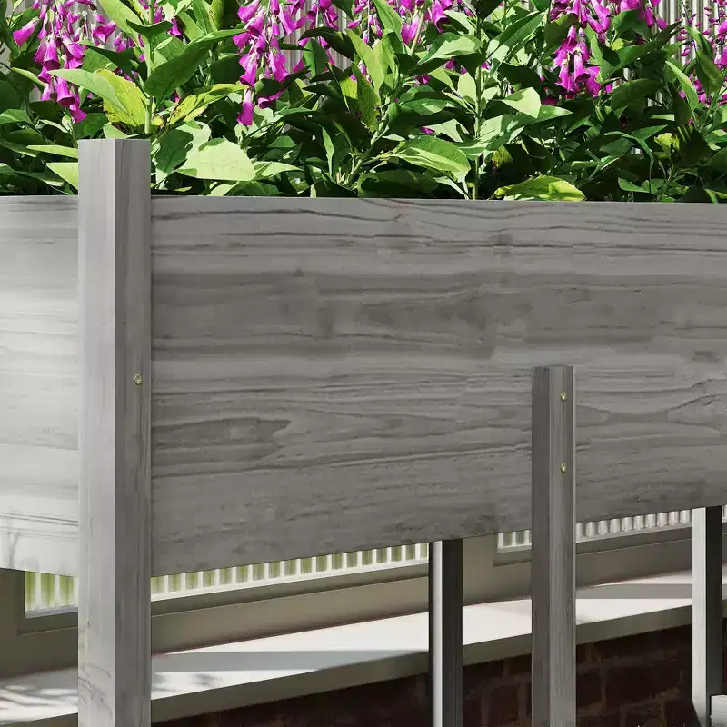 Outsunny 7.4' x 1.8' x 2.6' Raised Garden Bed Kit, Extra Large Elevated Wood Planter Box with Legs & Drainage Holes, 220 lbs. Capacity