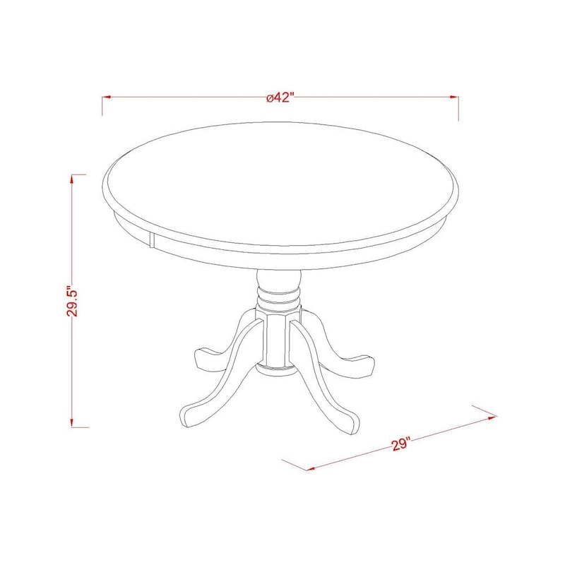 East West Furniture Hartland Kitchen Table - a Round Dining Table Top with Pedestal Base(Finish Options)