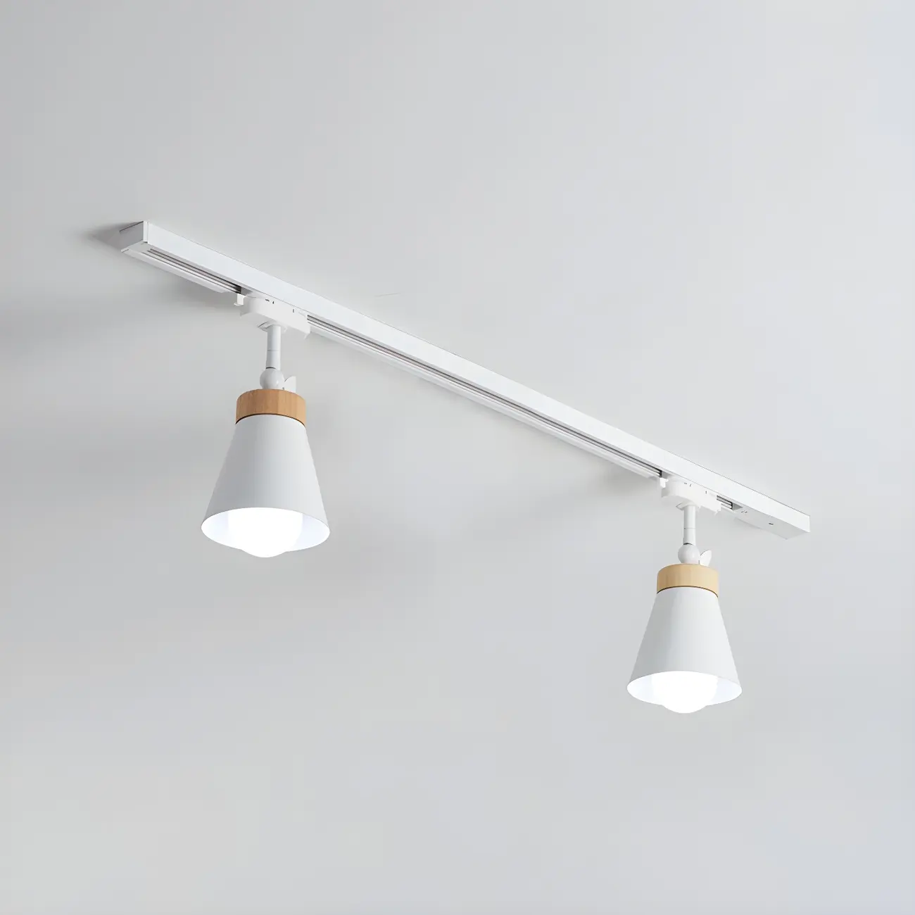 Modern Metal Cone Shape Semi Flush Mount Slidable Track Light