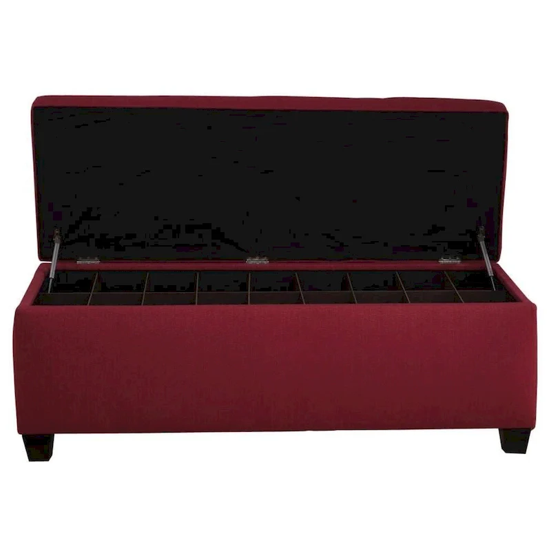 Hidden Shoe Storage Bench with Flip-Top Cushion Seat – 18 Slots, 54L x 18W x 20H