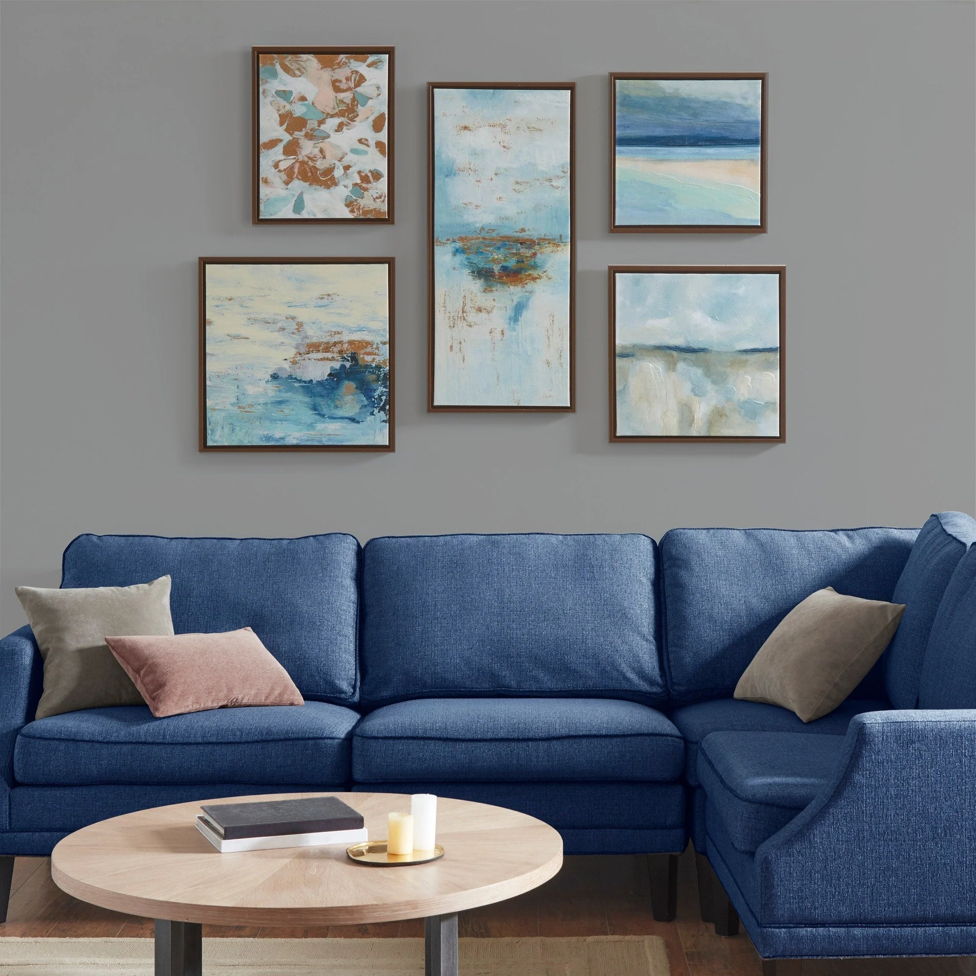 Madison Park Blue Horizon 5-piece Gallery Framed Canvas Wall Art Set