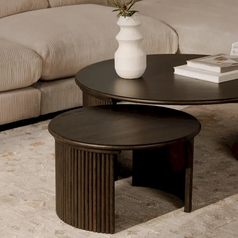 NADAAL STUDIOS Pence, Small Oval Coffee Table, Dark Brown