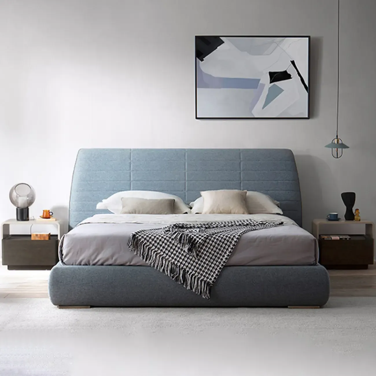 Chic Manufactured Wood Shelf & Drawer Nightstand