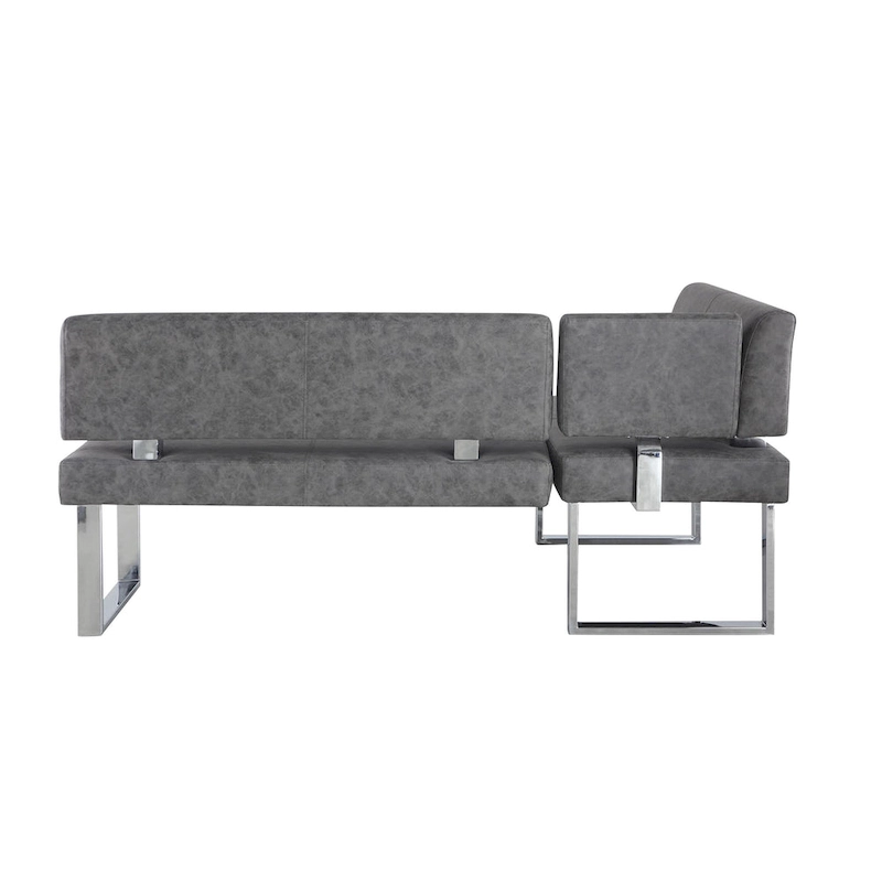 Somette Gene Dark Grey Reversible Dining Nook - 48.81 X 71.25 X 33.46