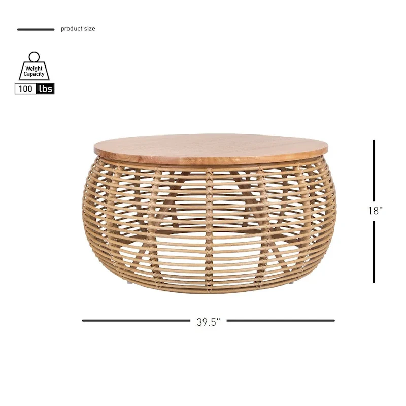 Doolittle Round Rattan Coffee Table