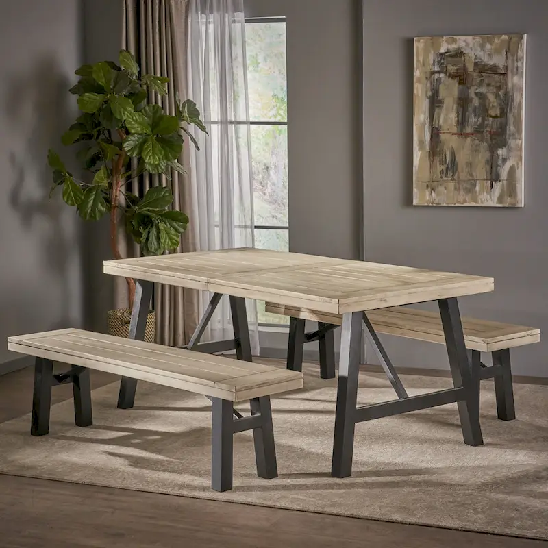 Cottage 3-piece Acacia Wood Picnic Dining Set by